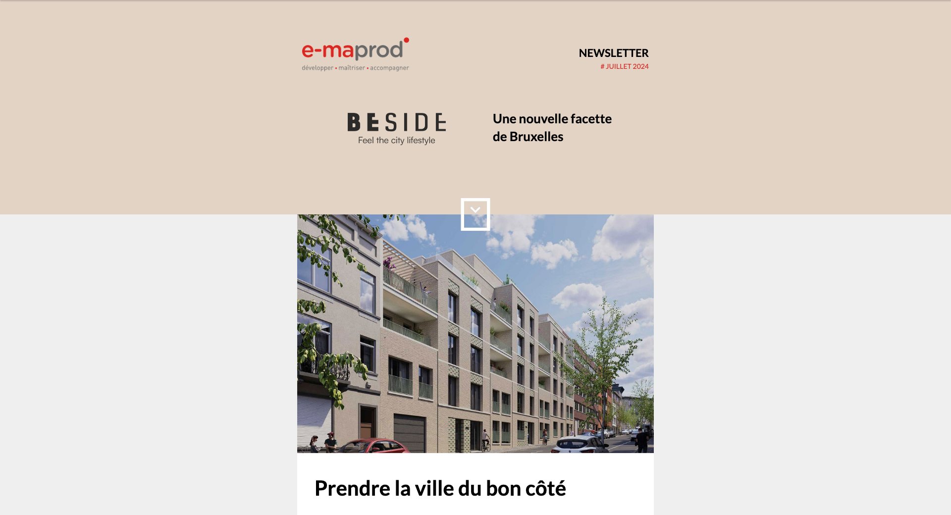 BeSide – un nouvel art de vivre entre Flagey et Jourdan — capture intégrale de la newsletter